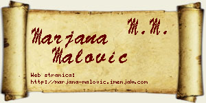 Marjana Malović vizit kartica